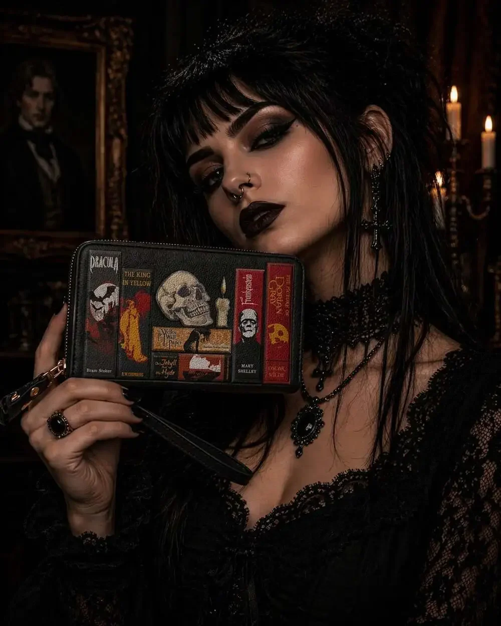 This Codex of Gothic Tales Leather Wallet Horror Goth Halloween Literature New